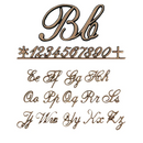 Letras de lápida soldadas de bronce - Cursiva estilo 2000 - Caracteres simples o soldados