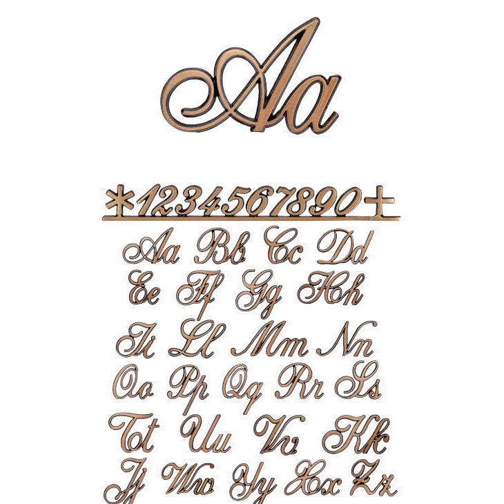 Lettere per lapidi - Pacchetto da 25 lettere - Stile Corsivo 2003 - Caratteri singoli