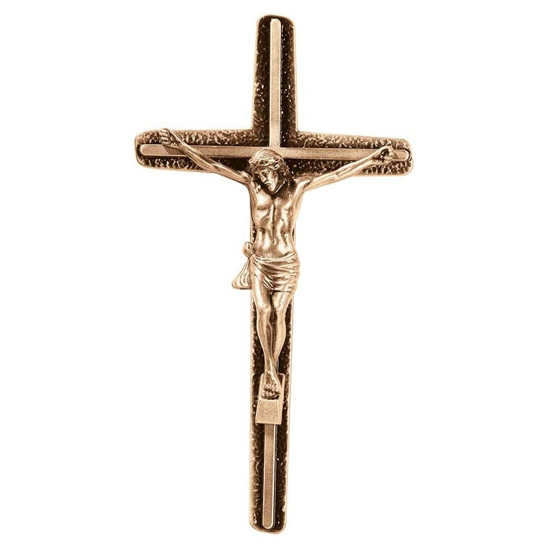 Grabsteinschmuck - Kruzifix mit Christus Bronze, Wandmontage 2030 - Verschiedene Größen