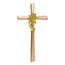 Figuras para nichos - Cruz de Bronce con margarita dorada - Fijación a pared 2080