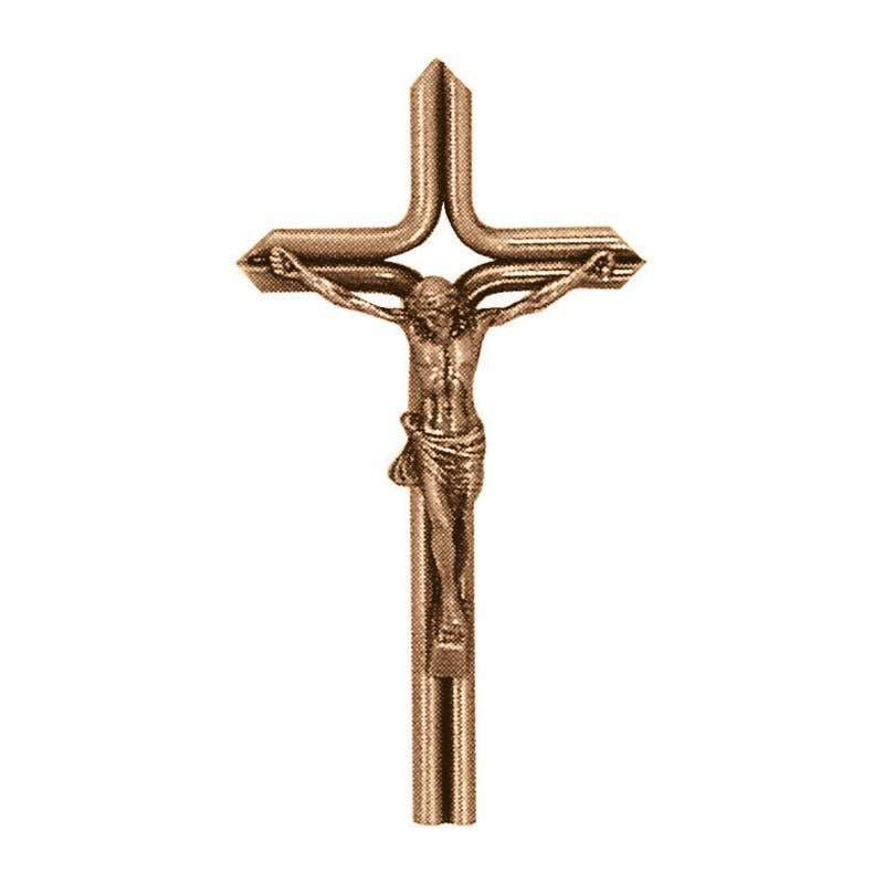 Grabsteinschmuck - Kruzifix mit Christus 24x12cm - Bronze, Wandmontage 2084-24