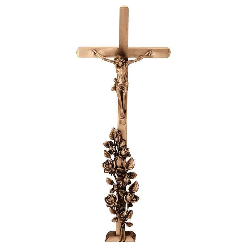 Grabsteinschmuck - Kruzifix mit Christus 100x40cm - Bronze, geschliffen 2086-100