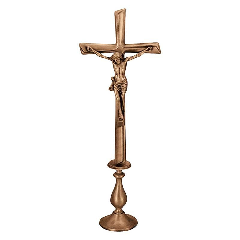 Grabsteinschmuck - Kruzifix mit Christus 56x21cm - Bronze, geschliffen 2087