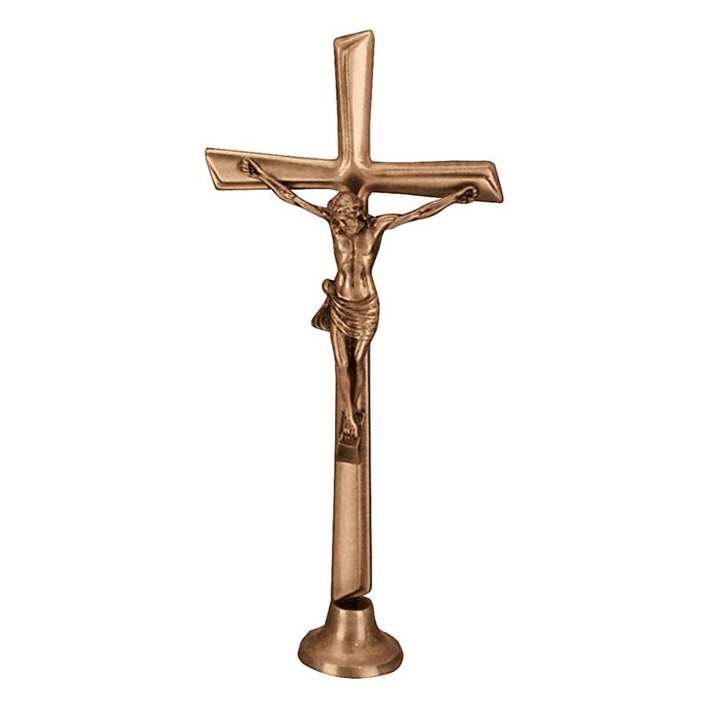 Grabsteinschmuck - Kruzifix mit Christus 45x21cm - Bronze, geschliffen 2089