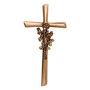 Décorations de pierres tombales - Crucifix avec rose Bronze, montage mural 2118 - Diverses tailles