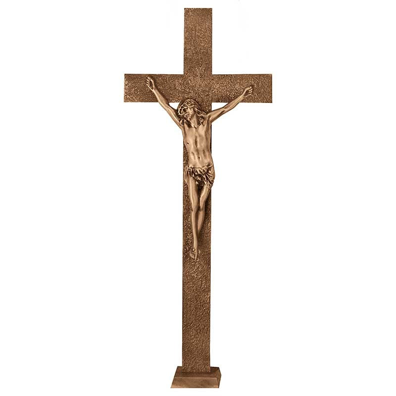 Grabsteinschmuck - Kruzifix mit Christus 111x44cm - Bronze, geschliffen 2123