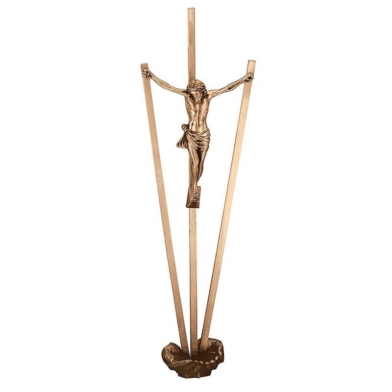 Grabsteinschmuck - Kruzifix mit Christus 110x35cm - Bronze, geschliffen 2124