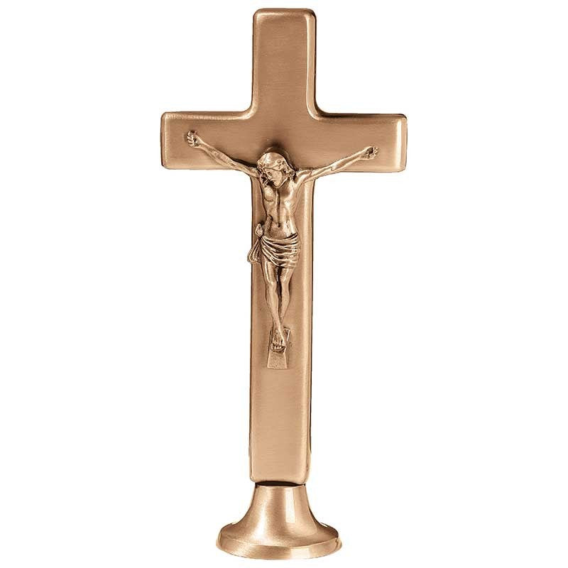 Grabsteinschmuck - Kruzifix mit Christus 32x15cm - Bronze, geschliffen 2165-32