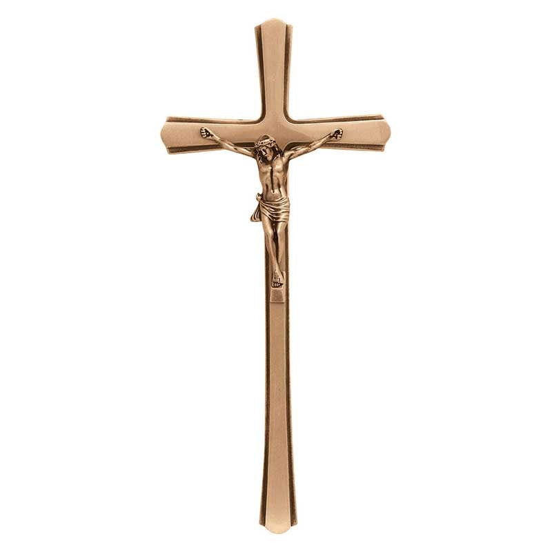 Grabsteinschmuck - Kruzifix mit Christus 40x18cm - Bronze, Wandmontage 2169-40