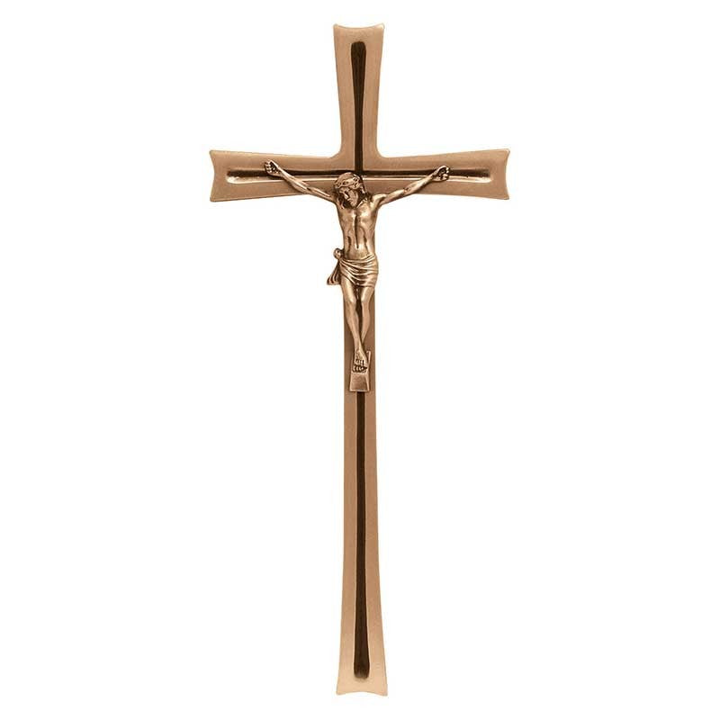 Grabsteinschmuck - Kruzifix mit Christus 40x18cm - Bronze, Wandmontage 2170-40