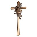 Figuras para nichos - Cruz de Bronce con flores 40x18cm - Fijación a pared 2181-40