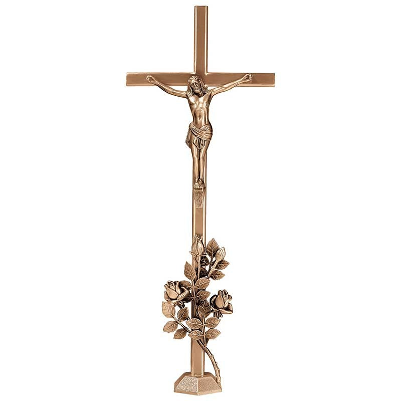 Grabsteinschmuck - Kruzifix mit Christus 100x40cm - Bronze, geschliffen 2188-100