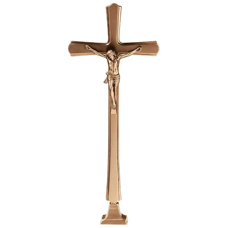 Grabsteinschmuck - Kruzifix mit Christus 40x18cm - Bronze, geschliffen 2190-40