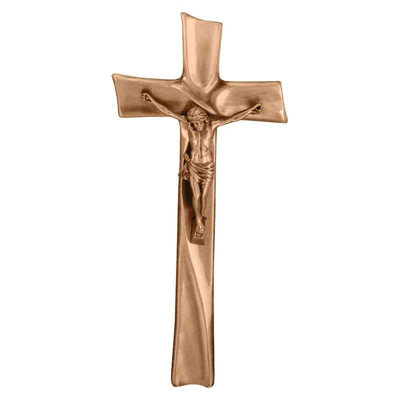 Grabsteinschmuck - Kruzifix mit Christus 65x31cm - Bronze, Wandmontage 2192