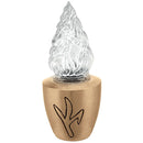 Farol luz a pilas para lápida 18cm - En bronce con llama de cristal tallado - De suelo 2203