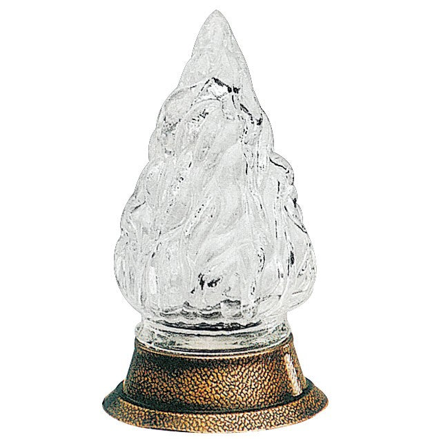 Fiamma per lampada votiva 12x5cm - In vetro con ghiera in bronzo 2222