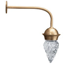 Farol luz a pilas para lápida 22cm - En bronce con llama de cristal tallado - De pared 2230