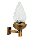 Farol luz a pilas para lápida 14cm - En bronce con llama de cristal tallado - De pared 2305