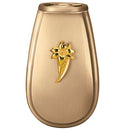 Vase pour fleurs de cimetière 20cm - Bronze, avec intérieur amovible - Sur pied 2336/P