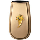 Florero para osarios de 13 cm - Bronce, de pared - Con forro de plástico amovible 2351/P