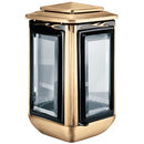 Farol portavelas para cementerio 16cm - De bronce, fijación a suelo 2510