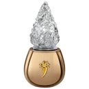 Farol luz a pilas para lápida 13cm - En bronce con llama de cristal tallado - De suelo 2393
