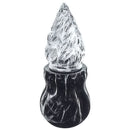 Farol luz a pilas para lápida 13cm - En bronce con llama de cristal tallado - De suelo