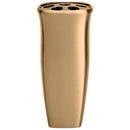 Vase à fleurs pour cimetière 26cm - Bronze, avec intérieur en plastique - Sur pied 2412/P
