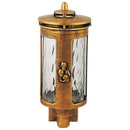 Farol portavelas para cementerio 10x22cm - De bronce, fijación a pared 2441