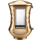 Farol portavelas para cementerio 20cm - De bronce, fijación a pared 2471