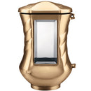 Farol portavelas para cementerio 26cm - De bronce, fijación a suelo 2457