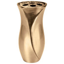 Vase à fleurs pour cimetière 24cm - Bronze, avec intérieur en plastique - Sur pied 2489/P