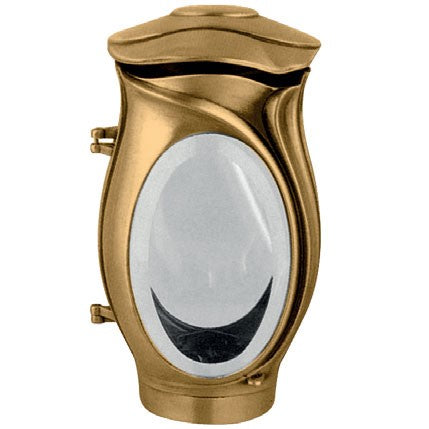 Lampe de cimetière pour bougies votives 26cm - Bronze, sur pied 2518