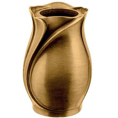 Blumenvase, 13 cm, für Ossuarien - Bronze, bodenstehend - Mit herausnehmbarem Kunststoffeinsatz 2520/P