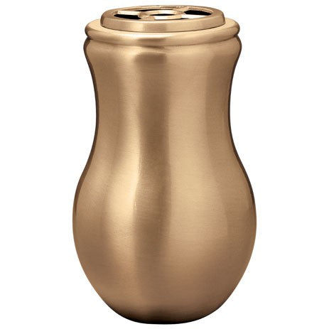 Vase pour fleurs de cimetière 20cm - Bronze, avec intérieur amovible - Sur pied 2552/P