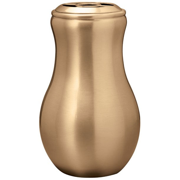 Vase à fleurs pour cimetière 30cm - Bronze, avec intérieur amovible - Sur pied 2556/P