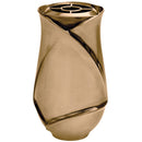 Jarrón para lapidas y nichos de cementerio 30cm - En bronce, con deposito interior - De suelo 2623/R