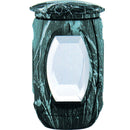 Farol portavelas para cementerio 26cm - De bronce, Schwarz fijación a suelo 270243