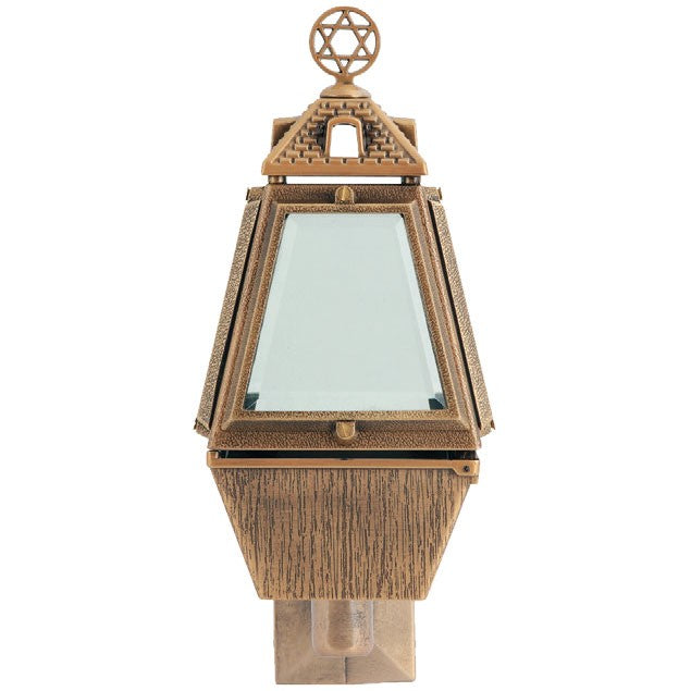 Lampe de cimetière pour bougies votives 26cm - Bronze, sur pied 281943/ST