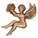Décoration de pierre tombale en bronze - ange 17x17cm - Application murale 3002
