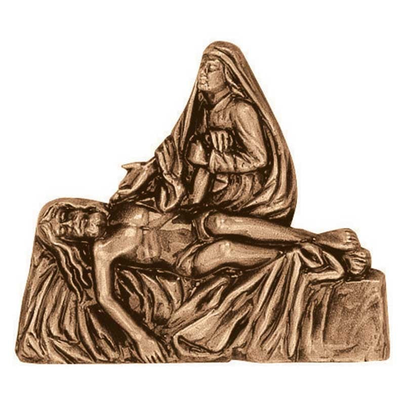 Bronzetafel Dekoration - Pieta 11,5x13cm - Wandapplikation 3007