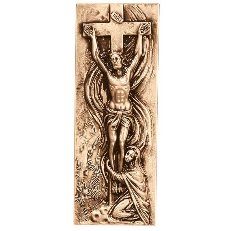 Bronzetafel Dekoration - Christus 15x5,5cm - Wandapplikation 3064