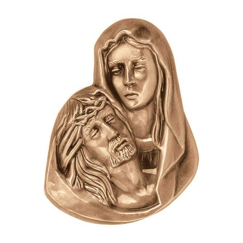 Bronze-Grabsteinschmuck - Pieta 20cm - Wandapplikation 3020