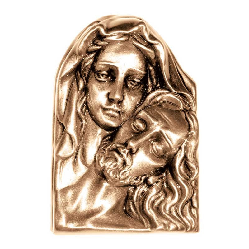 Bronzetafel Dekoration - Pieta 11x7,5cm - Wandapplikation 3137