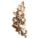 Décoration florale pour pierres tombales - Roses 24,5x11cm en bronze - Pour montage mural 3143
