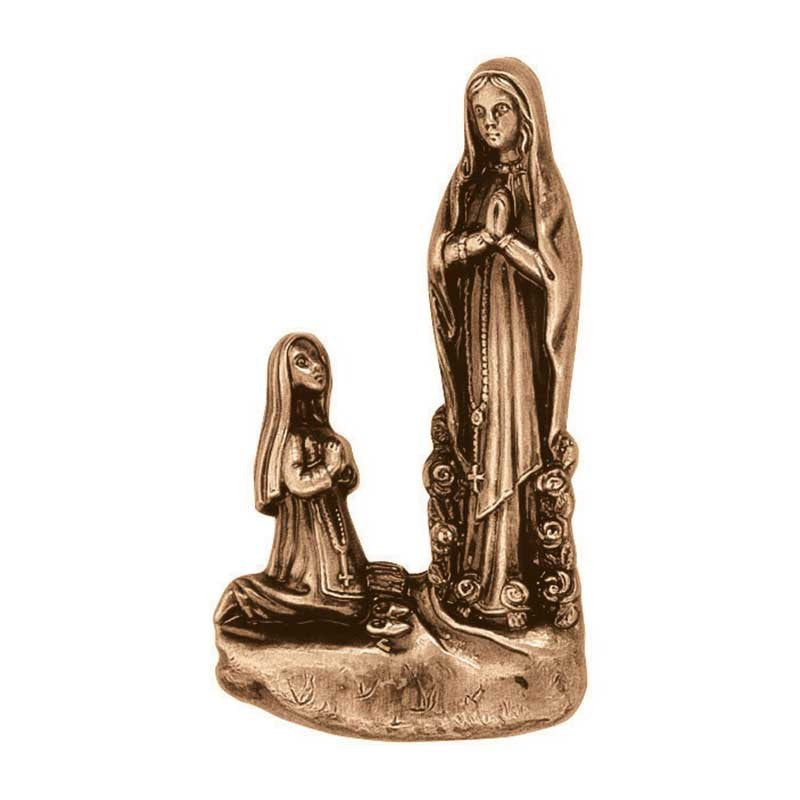 Decorazione in bronzo per lapidi - Madonna di Lourdes 17x9cm - Applicazione a parete 3150