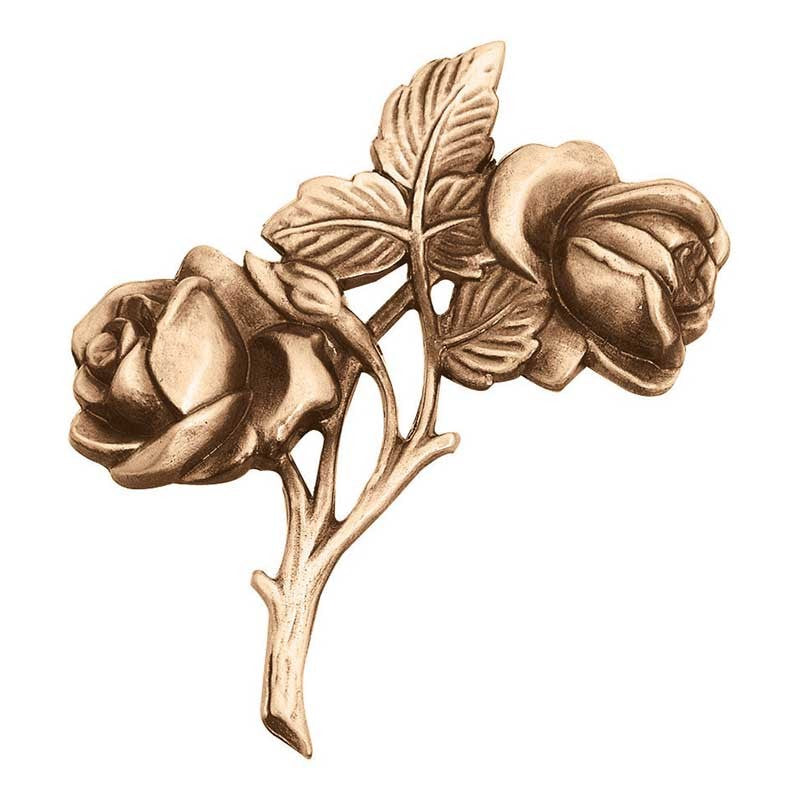 Blumendekoration für Grabsteine - Rosen 12,5x13cm in Bronze - Für Wandmontage 3152