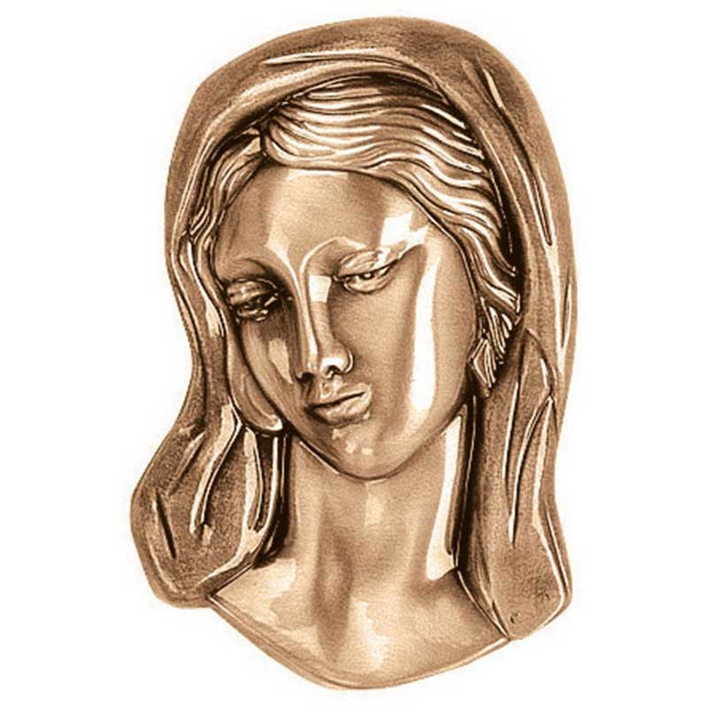 Decorazione in bronzo per lapidi - Madonna 11cm - Applicazione a parete 3155