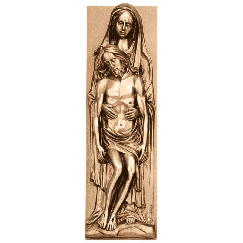 Bronze Grabstein Dekoration - Pieta 50x15cm - Wandanwendung 3166-50