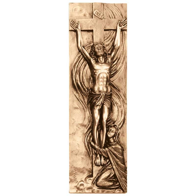 Decorazione in bronzo per lapidi - Cristo 50x15cm - Applicazione a parete 3167-50